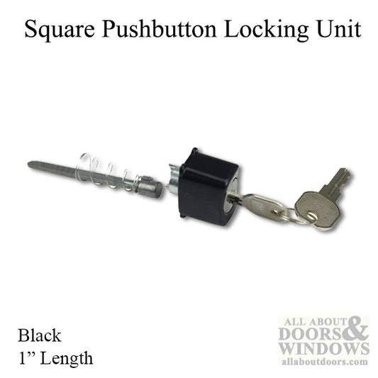 Cylinder, Square, Push Button Type - Black