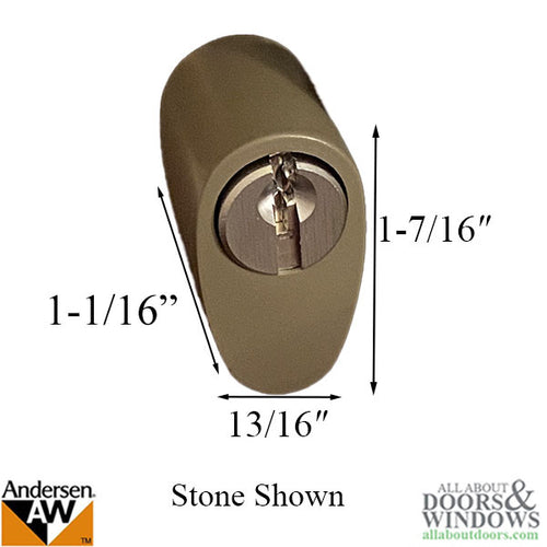 Andersen Tribeca Keyed Cylinder with Housing - Stone - Andersen Tribeca Keyed Cylinder with Housing - Stone