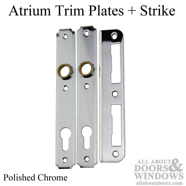 Atrium Trim Plates and Strike Plate in Polished Chrome - Atrium Trim Plates and Strike Plate in Polished Chrome