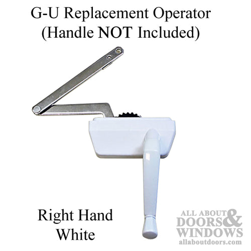 Discontinued - G-U Casement Operator, Metal Base, Split Arm  RH - White - Discontinued - G-U Casement Operator, Metal Base, Split Arm  RH - White