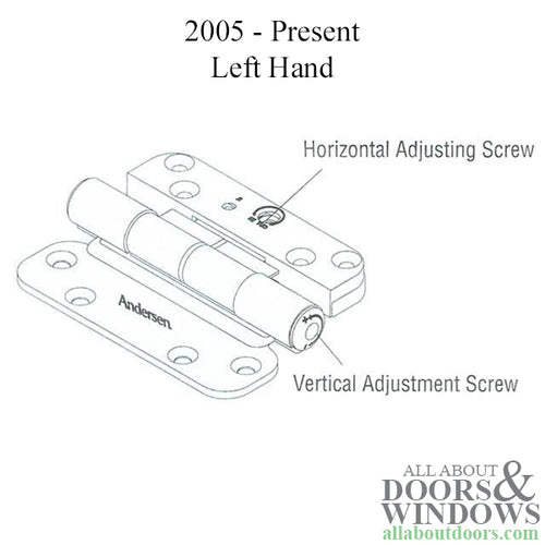 Andersen Single Hinge, Left Hand (2005-Present) - Brushed Chrome - Andersen Single Hinge, Left Hand (2005-Present) - Brushed Chrome