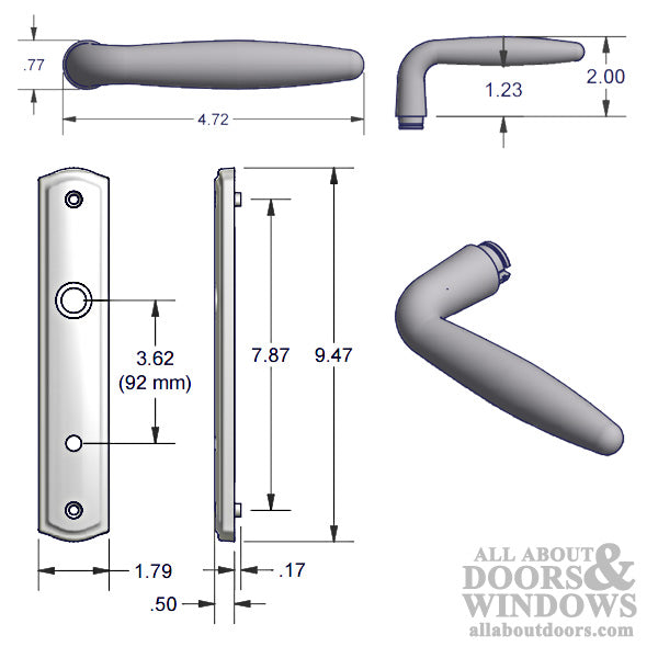 Active Keyed Handle Set 800C - for Multipoint Locks - Solid Brass - Choose Finish - Active Keyed Handle Set 800C - for Multipoint Locks - Solid Brass - Choose Finish