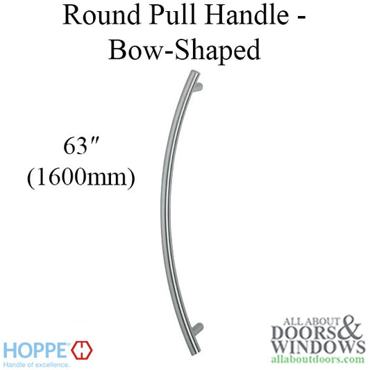 Hoppe Bow-Shaped Round Pull Handle, 63" - Stainless Steel