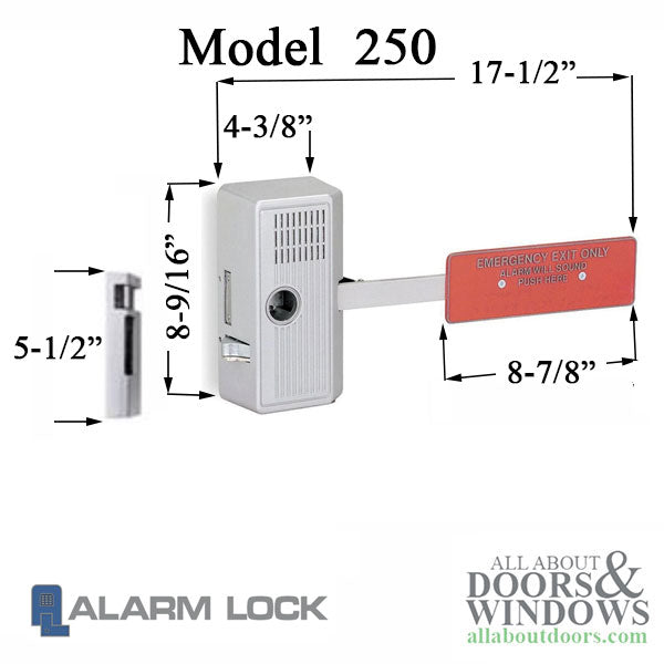 Alarm Lock 250x28 Electronic Panic Lock, Emergency Exit Alarm - Alarm Lock 250x28 Electronic Panic Lock, Emergency Exit Alarm