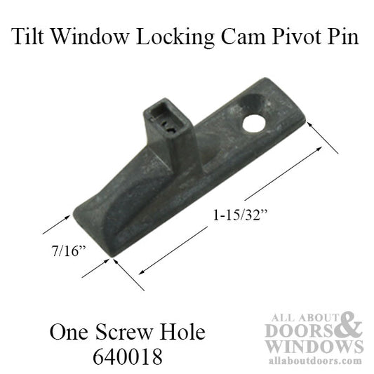 Tilt-In Window Locking Cam Pivot Pin, 1 hole Tilt Stud for Tilt-In wood windows - Zinc Diecast