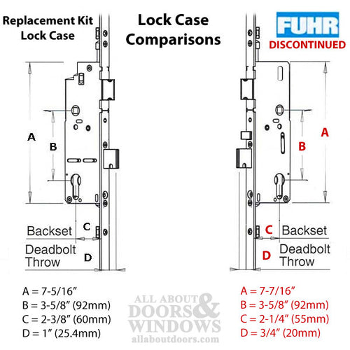 Fuhr 78 inch Roundbolt, 55mm backset, 20mm faceplate - See Replacement Options - Fuhr 78 inch Roundbolt, 55mm backset, 20mm faceplate - See Replacement Options