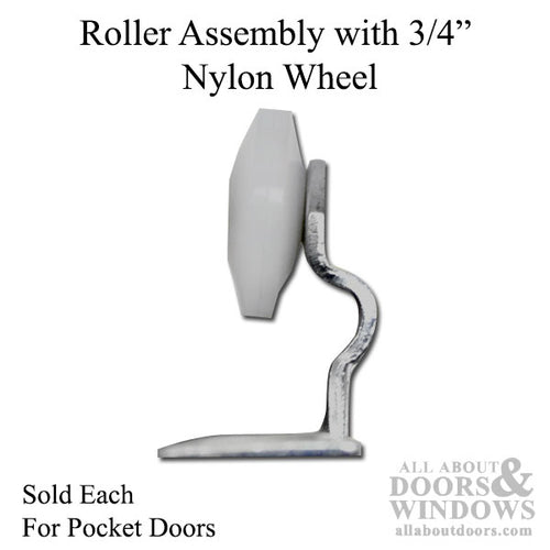 Roller Assembly with 3/4 Inch Nylon Wheel for Pocket Door - Roller Assembly with 3/4 Inch Nylon Wheel for Pocket Door