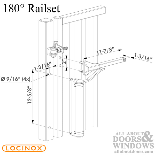 Locinox Lion Compact Hydraulic Gate Closer for Gates up to 165 Pounds - Choose Color - Locinox Lion Compact Hydraulic Gate Closer for Gates up to 165 Pounds - Choose Color
