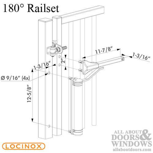 Locinox Lion Compact Hydraulic Gate Closer for Gates up to 165 Pounds - Choose Color - Locinox Lion Compact Hydraulic Gate Closer for Gates up to 165 Pounds - Choose Color