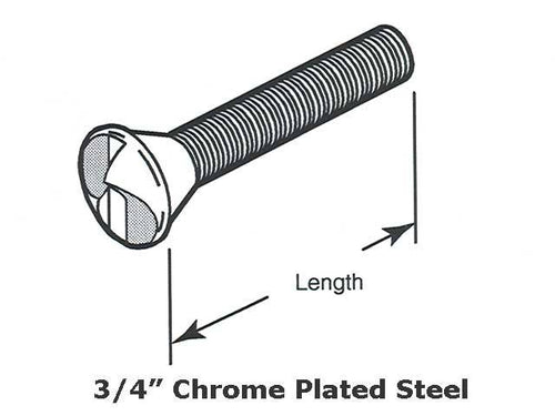 One Way Machine Screw 0.75 Inch Chrome Plated Steel Packs of 10 - One Way Machine Screw 0.75 Inch Chrome Plated Steel Packs of 10