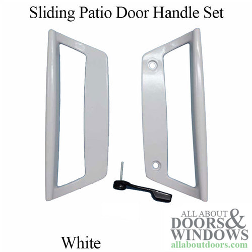 Sliding Patio Door Handle Set, White - Sliding Patio Door Handle Set, White