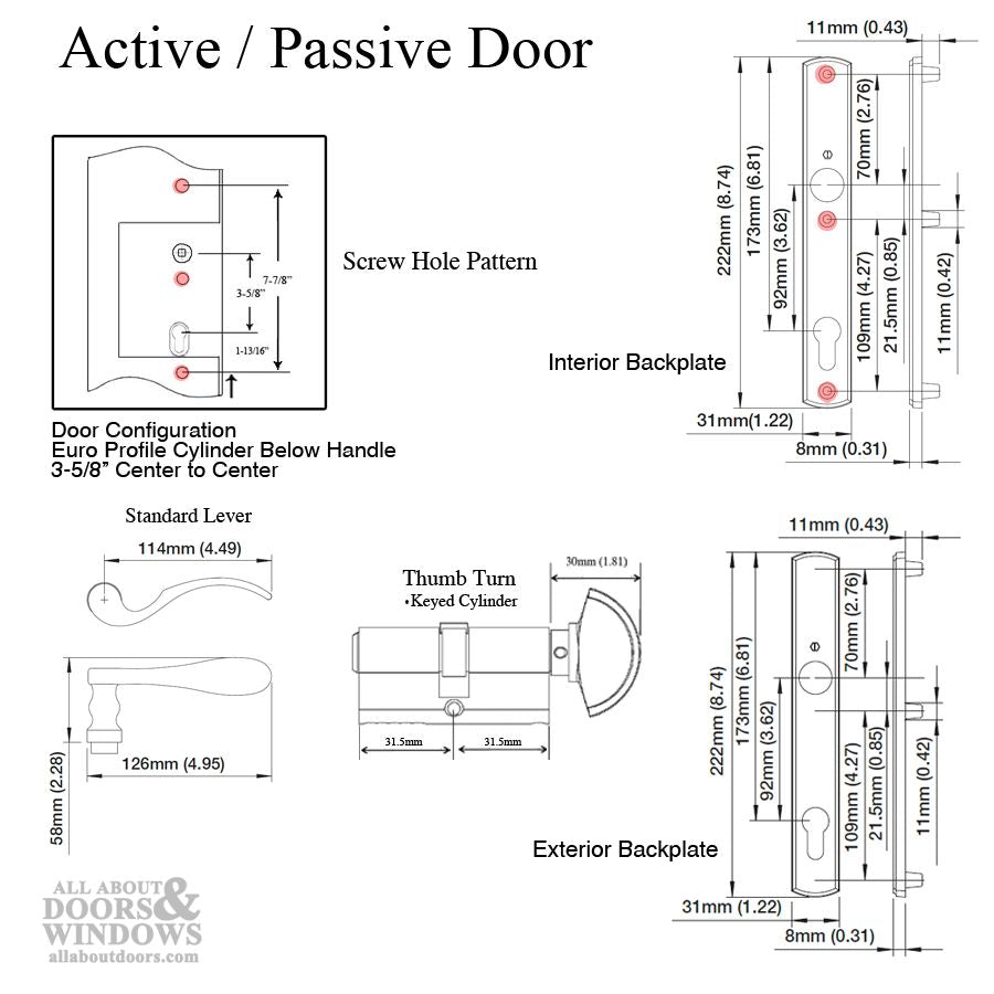 HOPPE Multipoint Lock Handle Set with Munchen Lever Active Brushed Chrome - HOPPE Multipoint Lock Handle Set with Munchen Lever Active Brushed Chrome