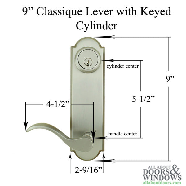 Monaco Active Keyed Multipoint Lock Trim, Classic Wave Lever-BLEM - Monaco Active Keyed Multipoint Lock Trim, Classic Wave Lever-BLEM