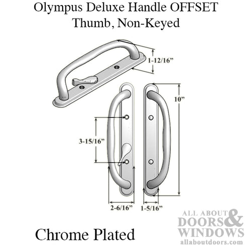 Olympus Handle OFFSET Thumb, Sliding Glass Door - Colors - Olympus Handle OFFSET Thumb, Sliding Glass Door - Colors