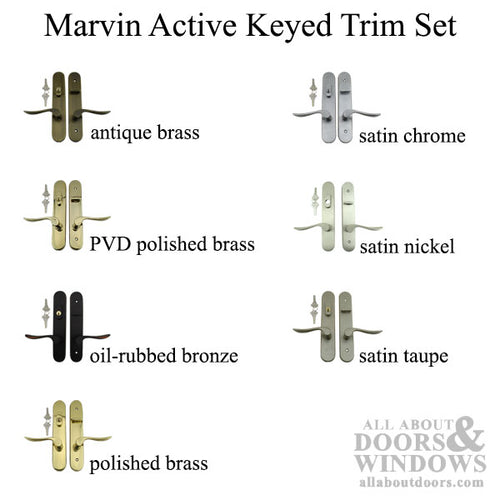 Marvin Door Handle Set PVD Satin Nickel Active Keyed Marvin Door Handle - Marvin Door Handle Set PVD Satin Nickel Active Keyed Marvin Door Handle