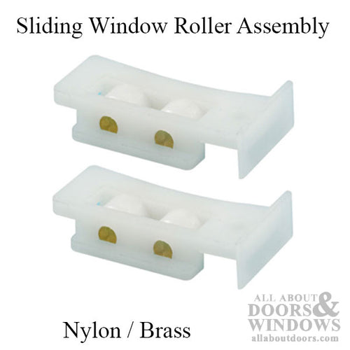 Roller Assembly (Flat) - Sliding Windows, Nylon / Brass - Roller Assembly (Flat) - Sliding Windows, Nylon / Brass