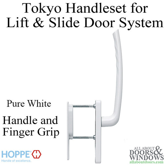 Tokyo Handle and Finger Grip for Lift and Slide Door System - Pure White