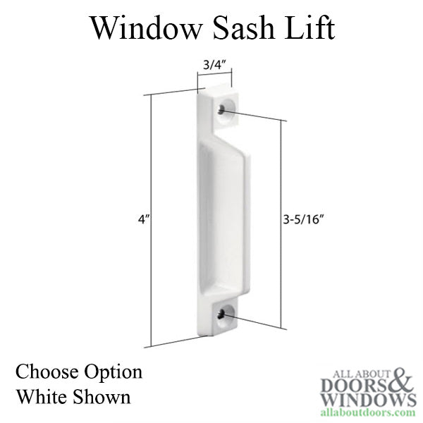 Sash Lift - Wood and Vinyl Sash Hardware, Diecast Metal - Choose Color - Sash Lift - Wood and Vinyl Sash Hardware, Diecast Metal - Choose Color