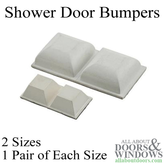 Square Assorted Tub Enclosure Bumpers 1 Pair of Each Size