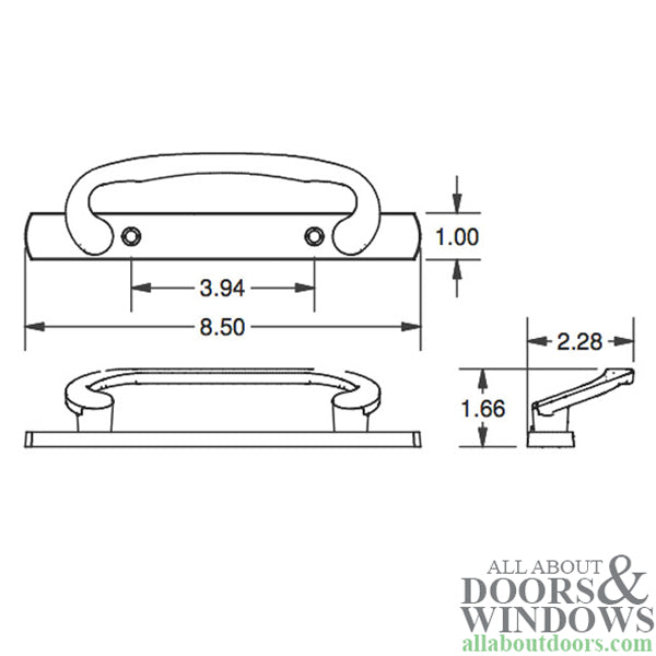 Legacy Glass Sliding Door Handle, DUMMY - BC Blemished - Legacy Glass Sliding Door Handle, DUMMY - BC Blemished