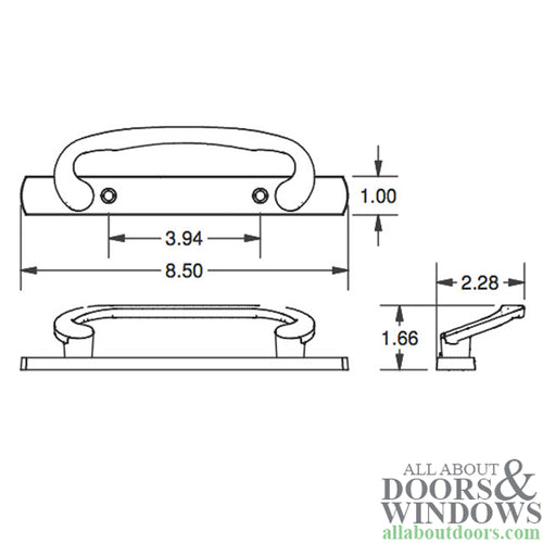 Legacy Glass Sliding Door Handle, DUMMY - BC Blemished - Legacy Glass Sliding Door Handle, DUMMY - BC Blemished