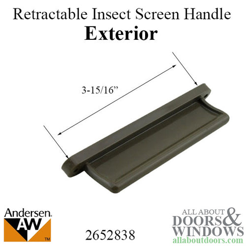 Andersen Retractable Insect Screen Exterior Handle, August 2003 - May 2007, Andersen Frenchwood Gliding Doors - Terraton - Andersen Retractable Insect Screen Exterior Handle, August 2003 - May 2007, Andersen Frenchwood Gliding Doors - Terraton