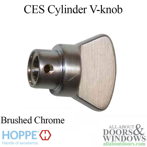 Thumbturn only CES Cylinder, V-knob - F41 Brushed Chrome - Thumbturn only CES Cylinder, V-knob - F41 Brushed Chrome