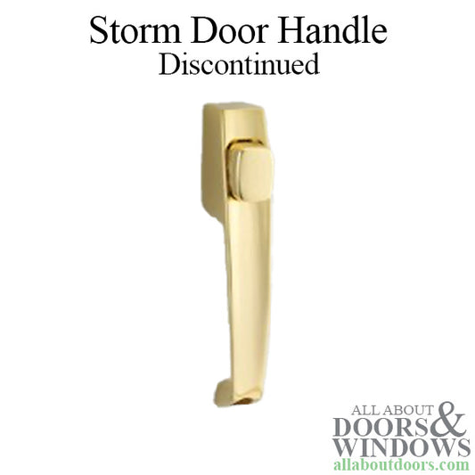 Push Button Storm Door Handle - Polished Brass