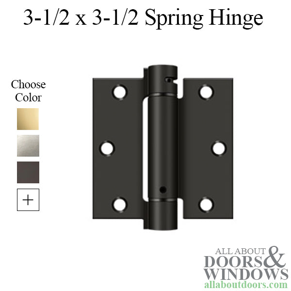 Spring Hinge 3.5 x 3.5 Inch, Square Corners, Deltana Single Action - Spring Hinge 3.5 x 3.5 Inch, Square Corners, Deltana Single Action