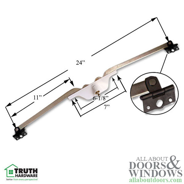 Truth Dual Arm, front mount, Awning Operator  Satin Nickel - Truth Dual Arm, front mount, Awning Operator  Satin Nickel