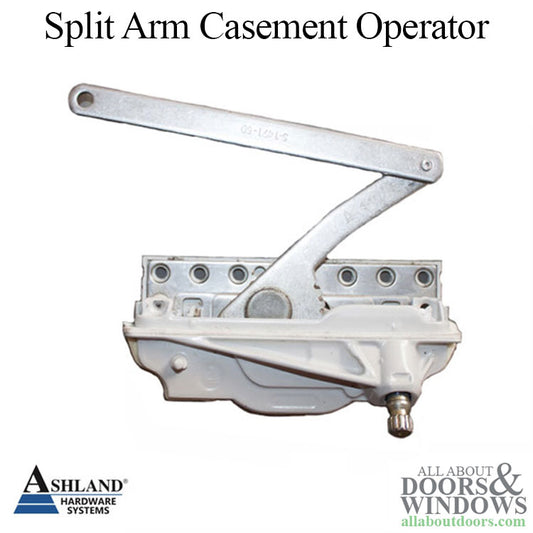 Ashland Optima Dyad, Split Arm Casement Operator, 6-1/16" Link,  Left Hand - Stainless Steel