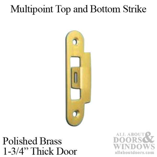 GU / Ferco Multipoint Top and Bottom Strike for 1-3/4 Thick Door - Polished Brass