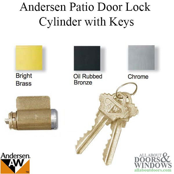 Andersen Hinged Patio Door Lock Cylinder For Frenchwood Doors Chrome Lock Cylinder - Andersen Hinged Patio Door Lock Cylinder For Frenchwood Doors Chrome Lock Cylinder