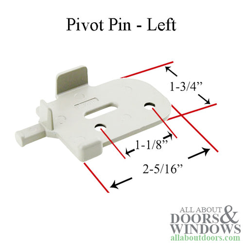 Andersen Tilt-Wash Pivot Pin, Left - White - Andersen Tilt-Wash Pivot Pin, Left - White