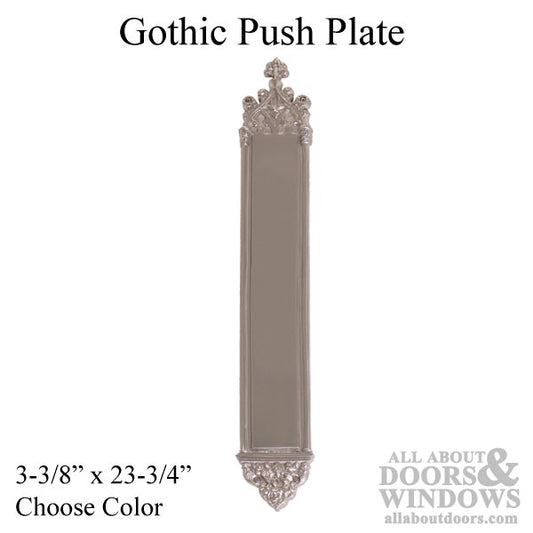 Gothic Push Plate 3-3/8" x 23-3/4"