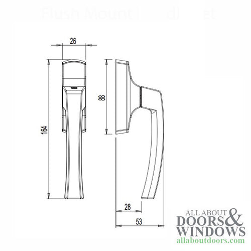 Giesse Asia Plus Outward 0-90 Cremone Handle - Giesse Asia Plus Outward 0-90 Cremone Handle