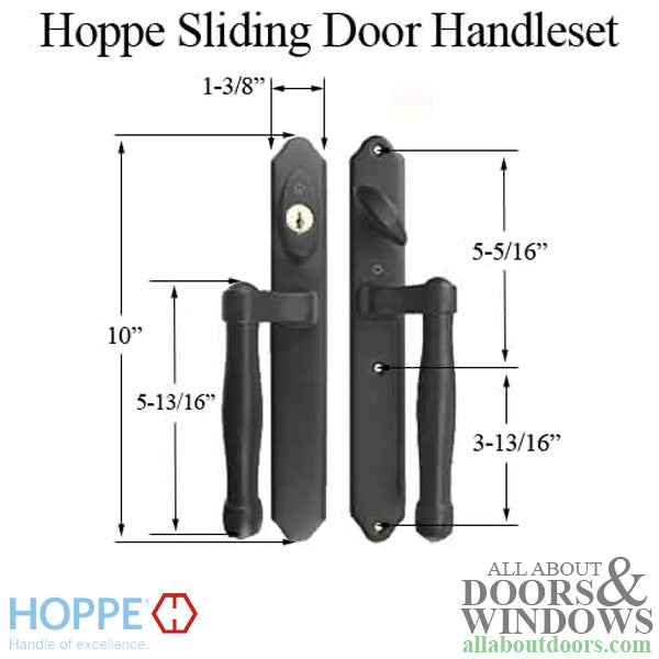 HOPPE HLS 9000 Sliding Door Handle Set Active Keyed Matte Black - HOPPE HLS 9000 Sliding Door Handle Set Active Keyed Matte Black