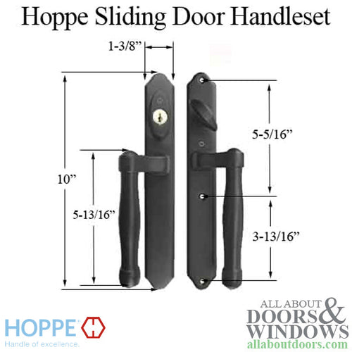 HOPPE HLS 9000 Sliding Door Handle Set Active Keyed Matte Black - HOPPE HLS 9000 Sliding Door Handle Set Active Keyed Matte Black