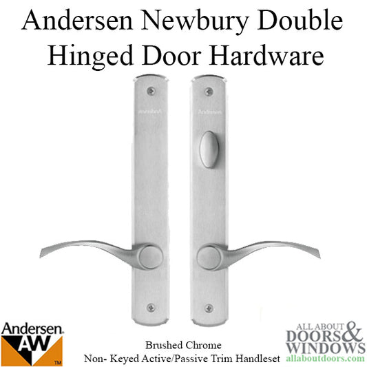 Andersen Brushed Chrome Newbury Double Door,  Active  Frenchwood
