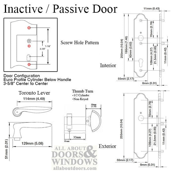 Hoppe Toronto M1020 / 3965N Inactive Handleset – Rustic Umber - Hoppe Toronto M1020 / 3965N Inactive Handleset – Rustic Umber