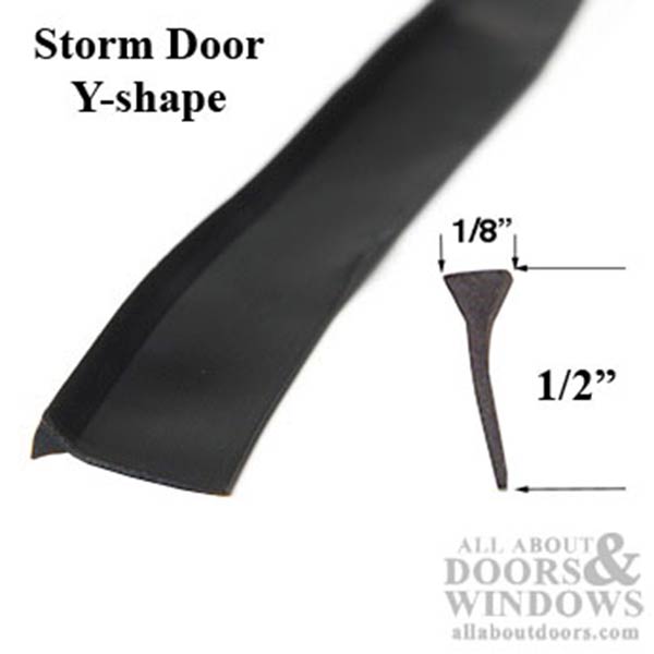 Larson off set Y-Shape Vinyl Storm door sweep - Black - Larson off set Y-Shape Vinyl Storm door sweep - Black