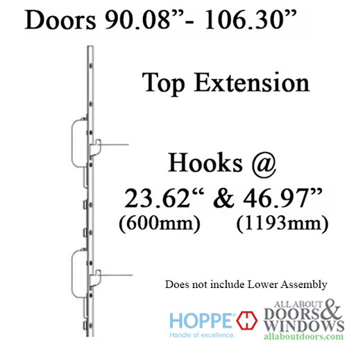 16mm Top Extension Swing Hook @ 23.62“  &  46.97” - 16mm Top Extension Swing Hook @ 23.62“  &  46.97”