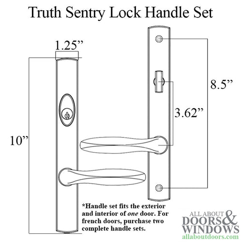 Truth Sentry Lock Handle Set, Classic, Painted over zinc, White, Choose Function - Truth Sentry Lock Handle Set, Classic, Painted over zinc, White, Choose Function