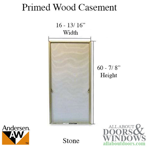 Window Screen, Primed Casement, N5 16 13/16 x 60-7/8  - Stone - Window Screen, Primed Casement, N5 16 13/16 x 60-7/8  - Stone