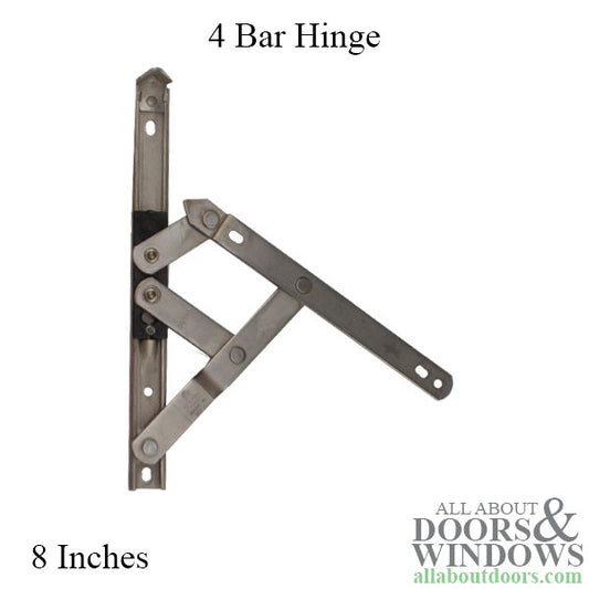 4 Bar Hinges 8 inch Window Track, Truth 34.17 - Stainless Steel