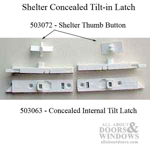 Concealed Internal Tilt In Latch for Double Hung Vinyl Window - White - Concealed Internal Tilt In Latch for Double Hung Vinyl Window - White