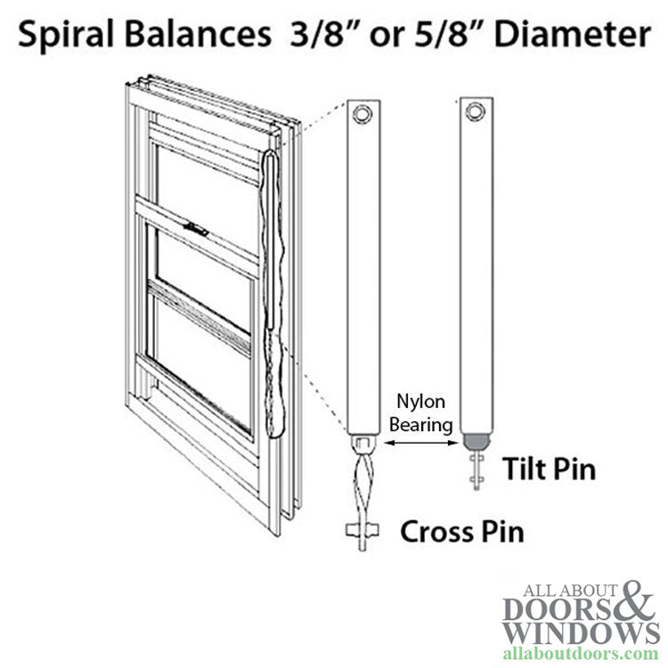 3/8” Spiral Non-Tilt Cross Pin Balance Rod, Green Bearing - 3/8” Spiral Non-Tilt Cross Pin Balance Rod, Green Bearing