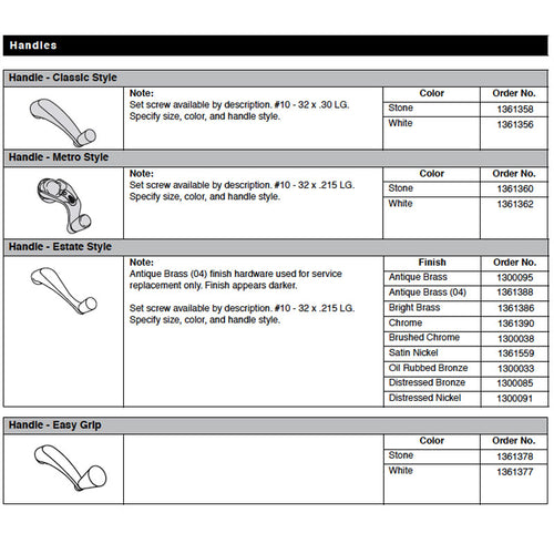 Andersen Window Improved/E-Z Casement Crank/Handle - Estate Style - Polished Brass - Andersen Window Improved/E-Z Casement Crank/Handle - Estate Style - Polished Brass