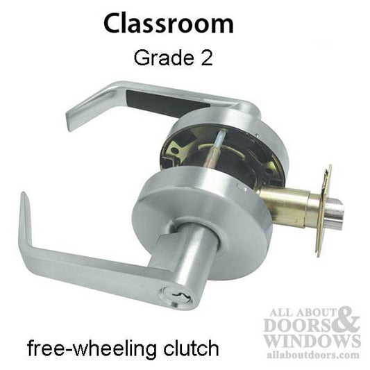 Classroom Lever Lock, 2-3/4bs,  Commercial Grade 2 - (26D) Satin Chrome