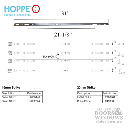 Hoppe Multipoint Lock - 35mm 2 Hooks, Multipoint Sliding Door Lock - Hoppe Multipoint Lock - 35mm 2 Hooks, Multipoint Sliding Door Lock
